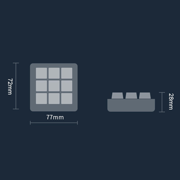 Vaydeer JP1011 Teclado mecánico de 9 teclas Mini teclado personalizado portátil, Longitud del cable: 1 m