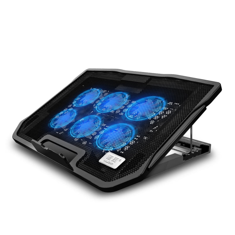 Almohadilla del soporte del ventilador de la Base del ordenador del radiador del cuaderno NUOXI H9, 6 Fans Black