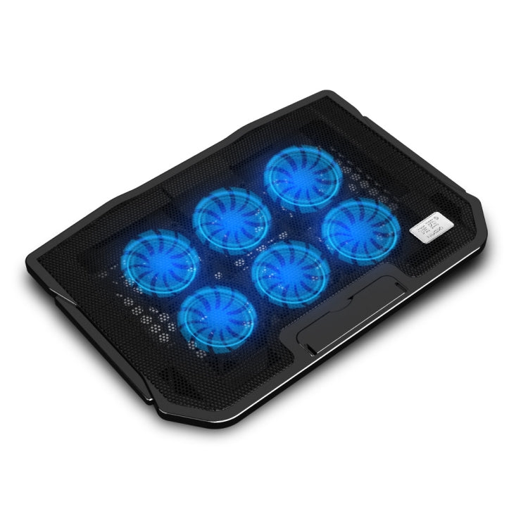 Almohadilla del soporte del ventilador de la Base del ordenador del radiador del cuaderno NUOXI H9, 6 Fans Black