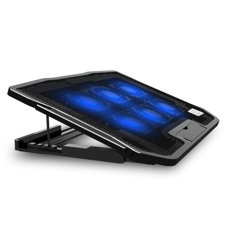 Almohadilla del soporte del ventilador de la Base del ordenador del radiador del cuaderno NUOXI H9, 6 Fans Black