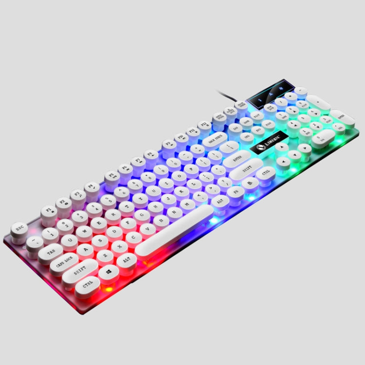 LIMEIDE GTX300 104 Teclas Tapa de tecla redonda retro Teclado de ratón con cable USB, longitud del cable: 1,4 m, Punk Single Keyboard White, Punk Single Keyboard  Black, Punk Set White, Punk Set Black