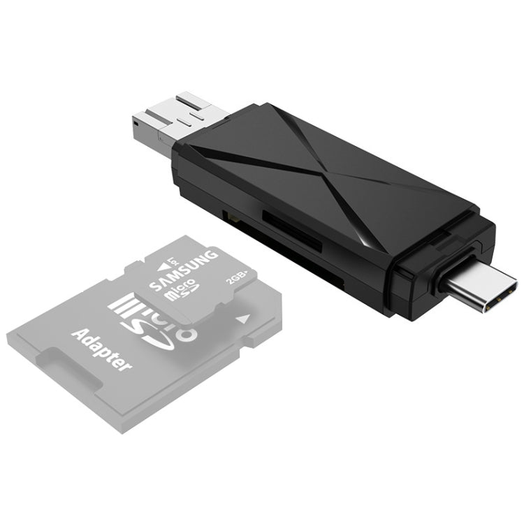 YH-109 SD/TF/Tipo-C/Micro USB/USB Computadora PC Teléfono móvil Lector de tarjetas OTG