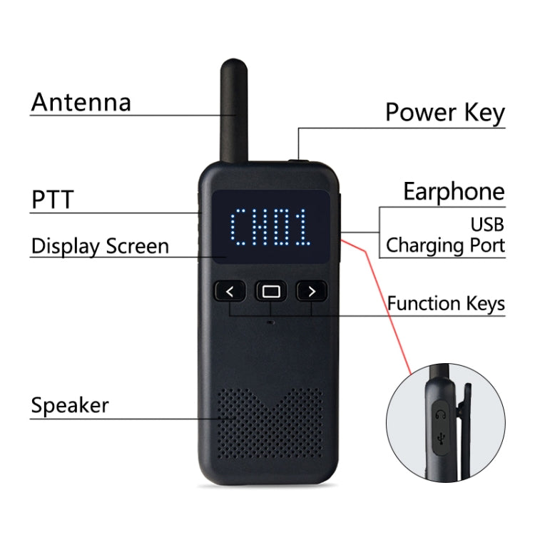 KSUN X-30 M2 Outdoor Handheld Mini Walkie Talkie Color Entrega aleatoria