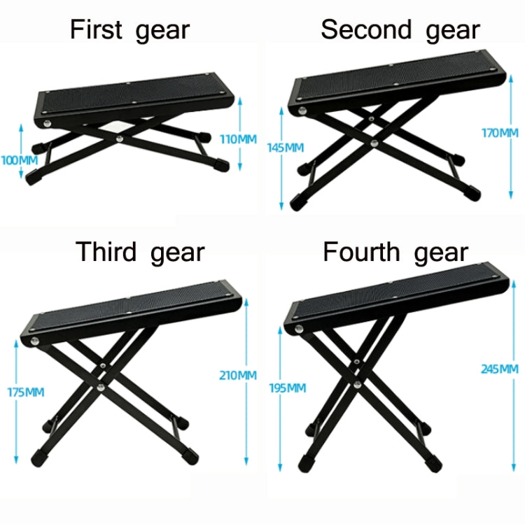 2 PCS Pedales de guitarra clásica popular Almohadillas de pie plegables de 4 velocidades