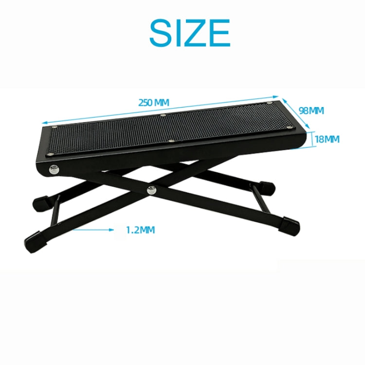 2 PCS Pedales de guitarra clásica popular Almohadillas de pie plegables de 4 velocidades
