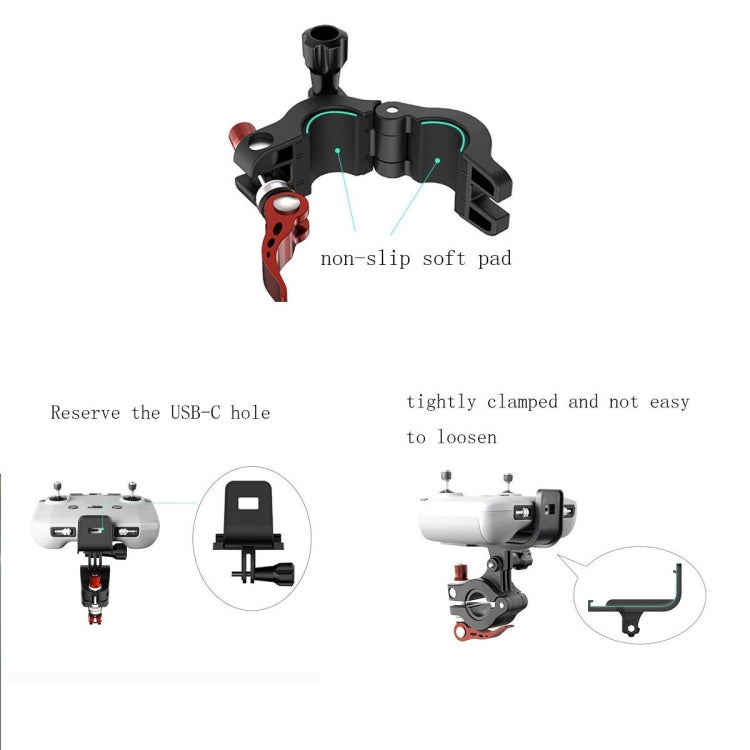 Sunnylife AIR2-Q9402 para DJI Air 2S / Mini 2 / Mavic Air 2 soporte de montaje para bicicleta con Control remoto, AIR2-Q9402