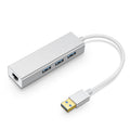 YH-U1009 3 x USB 3.0 + RJ45 a HUB externo sin unidad USB 3.0 para computadoras portátiles, entrega de color aleatorio
