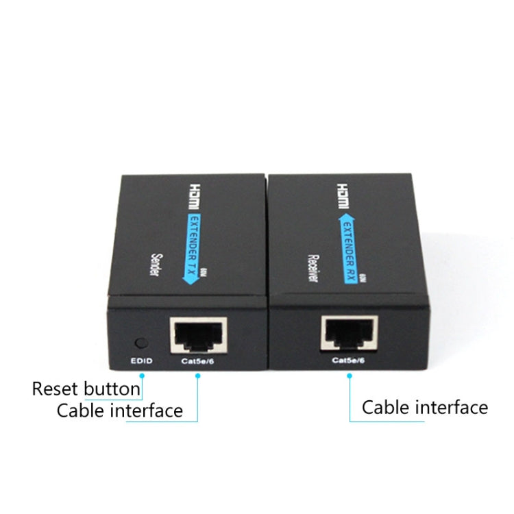 HDY-60 para HDMI a RJ45 Cable de red único extensor de 60 m para amplificador de señal HDMI