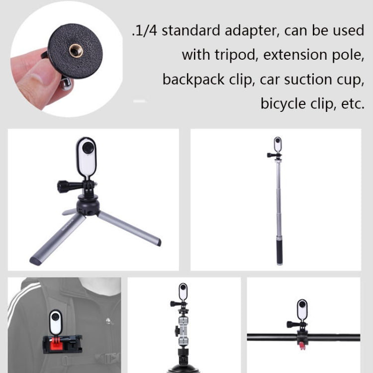Sunnylife IST-Q9439 para Insta360 GO Mount Bracket Stabilizer, Camera Frame Adapter, Bicycle Clip, Backpack Clip, Extend Rod, Tripod