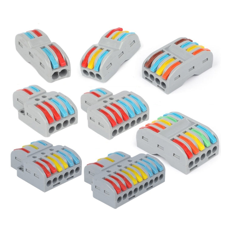Terminal de línea rápida colorido Terminal de conexión de cable de desmontaje multifunción, SPL-2 2 In 3 Out, SPL-3 3 In 3 Out, SPL-42 2 In 4 Out, SPL-62 2 In 6 Out, SPL-63 3 In 6 Out, SPL-93 3 In 9 Out, LT-624 2 In 4 Out, LT-626 2 In 6 Out            ...