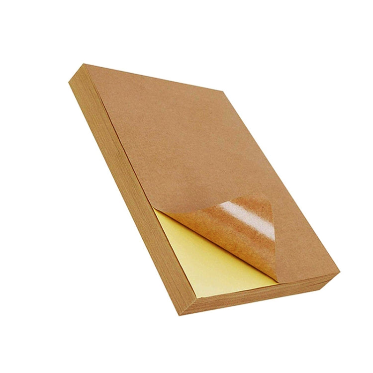GYNP8081 100 PCS Etiqueta de marca de inyección láser A4 Papel Kraft Papel de impresión autoadhesivo, Dark, Light, Matte, Glossy