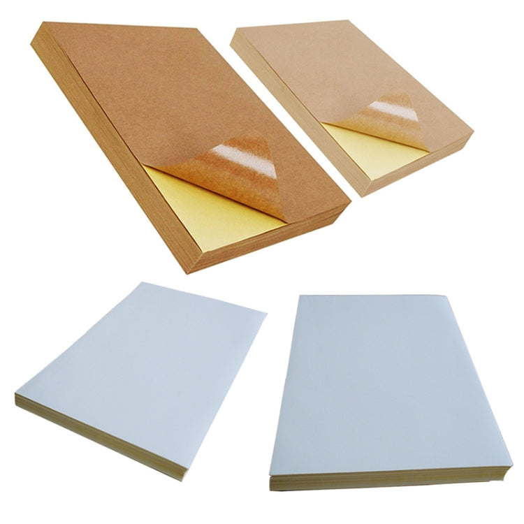 GYNP8081 100 PCS Etiqueta de marca de inyección láser A4 Papel Kraft Papel de impresión autoadhesivo, Dark, Light, Matte, Glossy