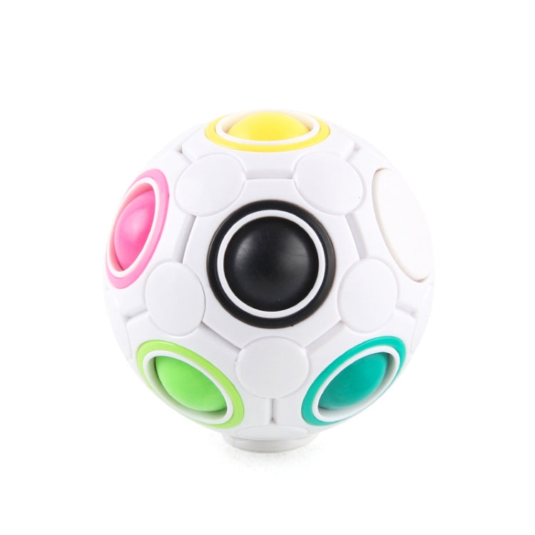 2 PCS Gyro Rainbow Ball Fingertip Descompresión 10 hoyos Rubik Cube Toys, 2 PCS(White), 2 PCS(Black )