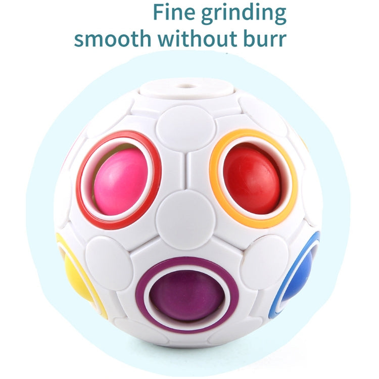 2 PCS Gyro Rainbow Ball Fingertip Descompresión 10 hoyos Rubik Cube Toys, 2 PCS(White), 2 PCS(Black )