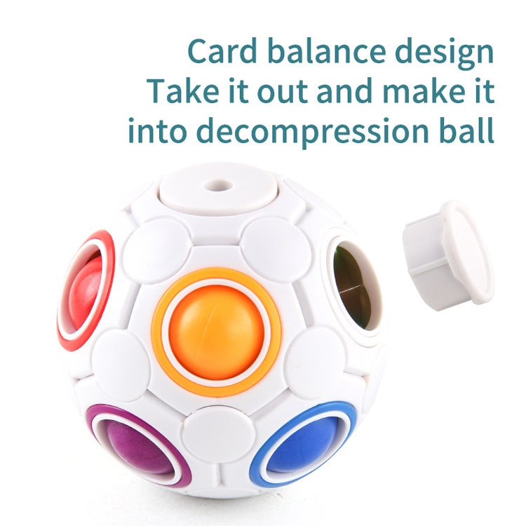 2 PCS Gyro Rainbow Ball Fingertip Descompresión 10 hoyos Rubik Cube Toys, 2 PCS(White), 2 PCS(Black )