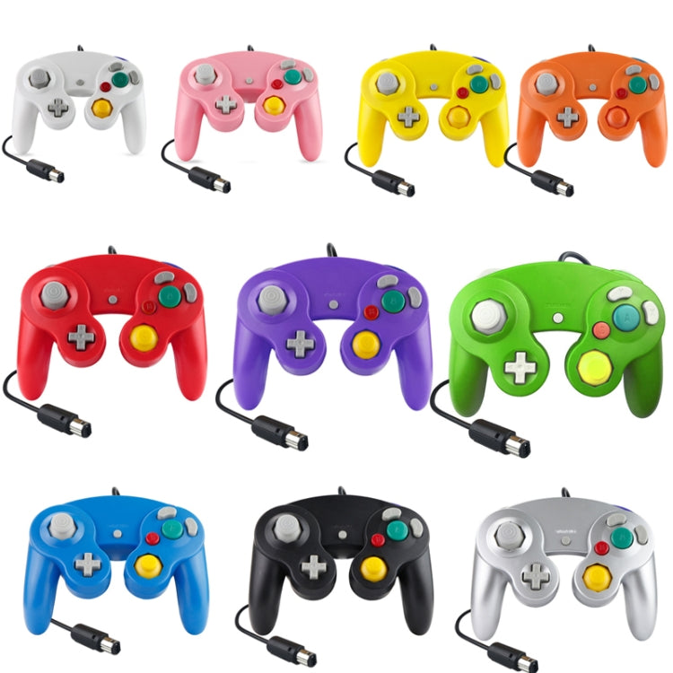 Controlador de juego con cable, controlador vibratorio de un solo punto, 2 uds., para Nintendo NGC/Wii, White, Pink, Yellow, Red, Purple, Green, Blue, Black, Silver, Orange