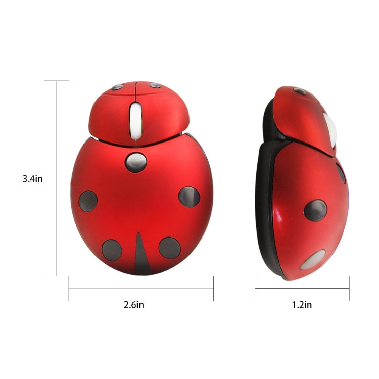 CM0184 3000 DPI 3 teclas Mini Ladybug 2.4G Ratón inalámbrico Ratón inalámbrico personalizado
