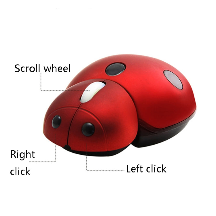 CM0184 3000 DPI 3 teclas Mini Ladybug 2.4G Ratón inalámbrico Ratón inalámbrico personalizado