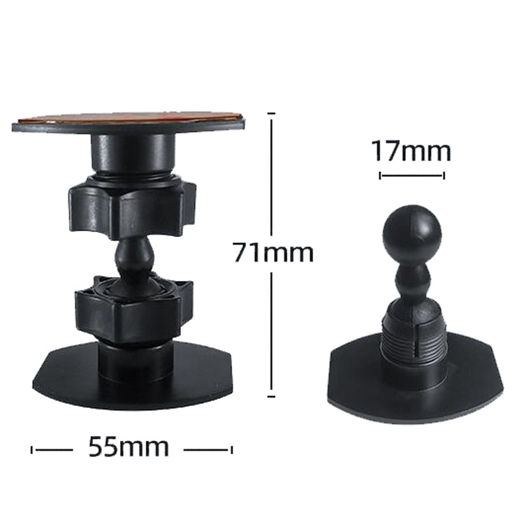 Mini cardán soporte para cámara escritorio soporte para teléfono móvil grabadora soporte para coche, Dual Attachment Mount, 1/4 Screw Connector for GoPro, Magnet Paste for Phones