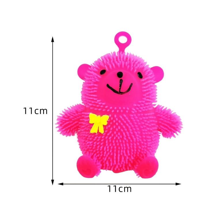 6 PCS Cartoon Light Vent Ball Sentado Bear Hair Flash Ball Flash Stress Ball Juguetes Oso, Color Entrega aleatoria, Cartoon Light Vent Ball
