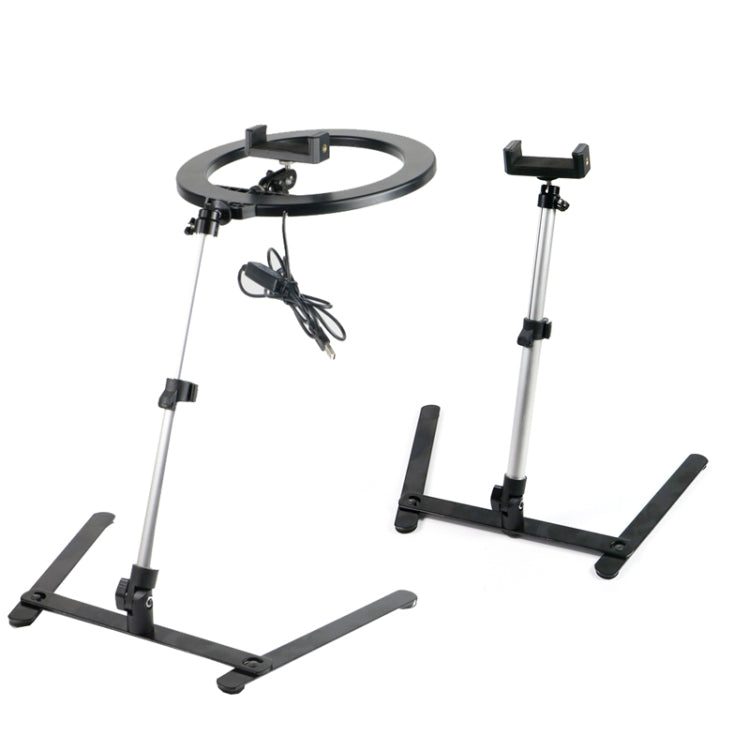 Luz de relleno LED con soporte en vivo para teléfono con soporte de fotografía multifunción de escritorio FP-10, especificación:, Desktop Bracket + Phone Clip, Desktop Bracket + Clip + Ring Lamp