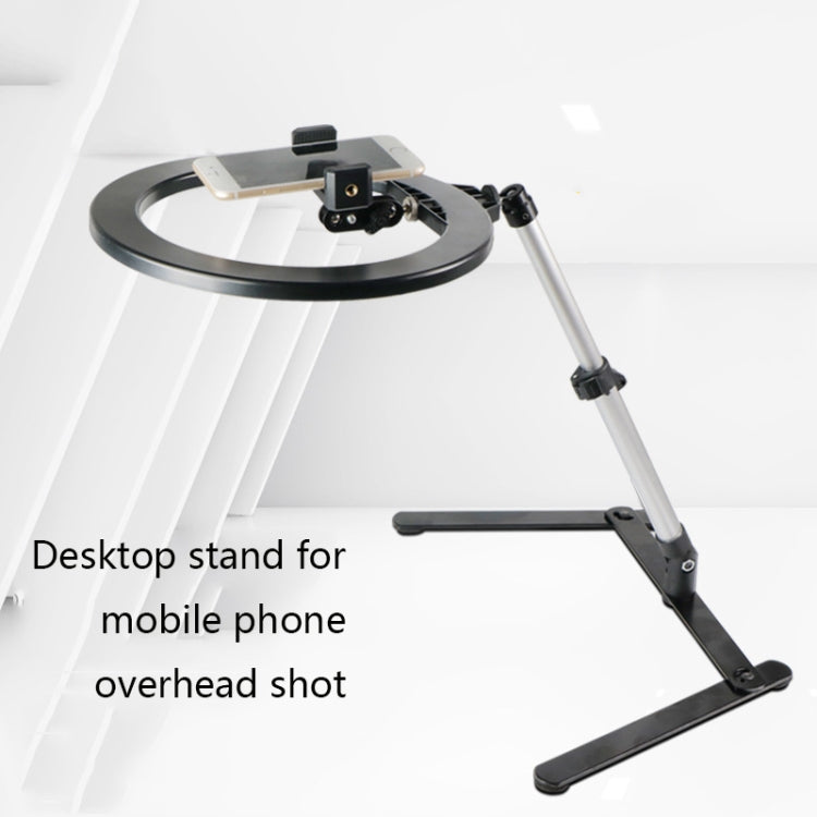 Luz de relleno LED con soporte en vivo para teléfono con soporte de fotografía multifunción de escritorio FP-10, especificación:, Desktop Bracket + Phone Clip, Desktop Bracket + Clip + Ring Lamp