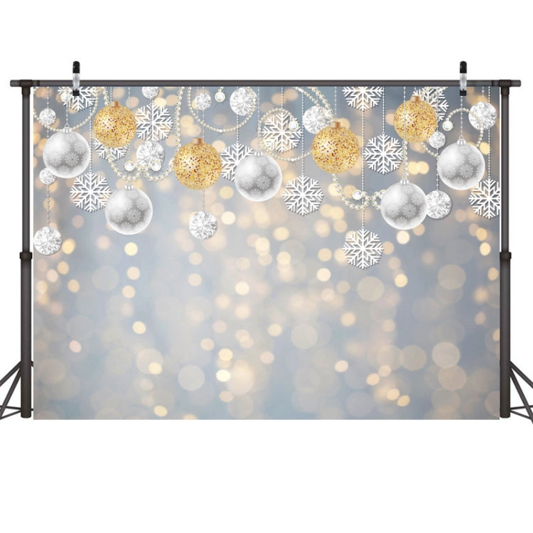Fondo decorativo de la fotografía del partido del copo de nieve de la bola de la Navidad de los 2.1m X 1.5m, Christmas Ball