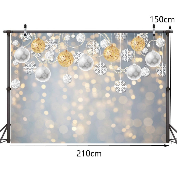 Fondo decorativo de la fotografía del partido del copo de nieve de la bola de la Navidad de los 2.1m X 1.5m, Christmas Ball