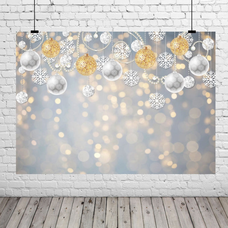 Fondo decorativo de la fotografía del partido del copo de nieve de la bola de la Navidad de los 2.1m X 1.5m, Christmas Ball