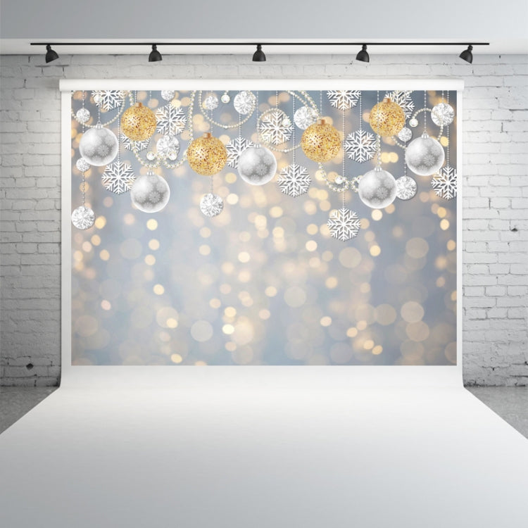 Fondo decorativo de la fotografía del partido del copo de nieve de la bola de la Navidad de los 2.1m X 1.5m, Christmas Ball