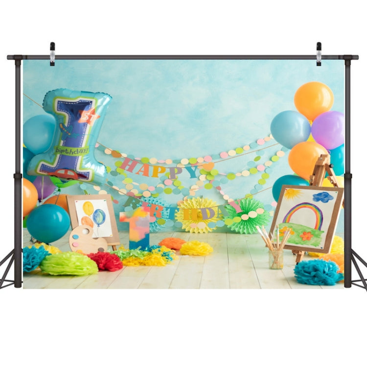 2,1 m x 1,5 m, un año de edad, Fondo de fotografía de cumpleaños, tela, decoración de fiesta de cumpleaños, fondo de foto