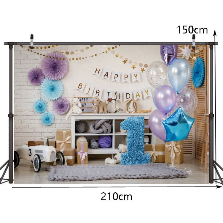 2,1 m x 1,5 m, un año de edad, Fondo de fotografía de cumpleaños, tela, decoración de fiesta de cumpleaños, fondo de foto