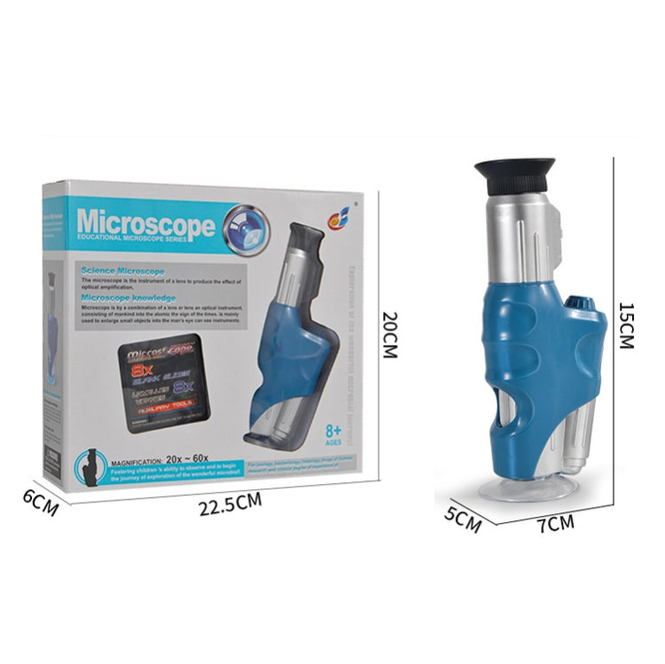 C2122 20X-60X Microscopio de mano para niños Experimento científico Juguete Aventura al aire libre STEAM Material didáctico