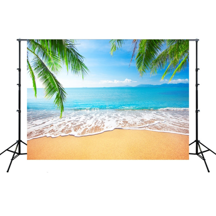 Tela para fotografía con vistas al mar y cocoteros de 2,1 m x 1,5 m
