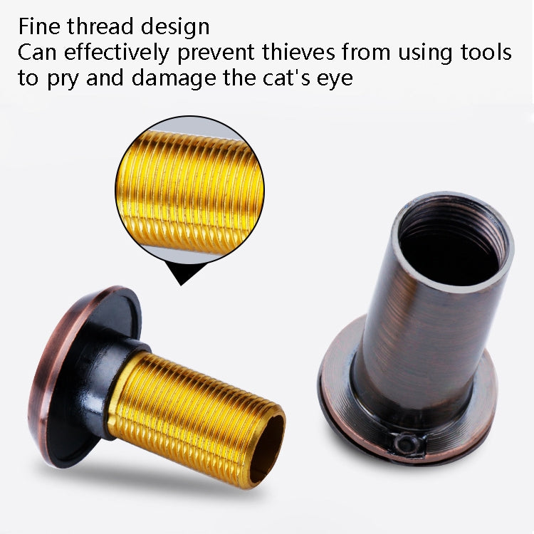 2 PCS Puerta de seguridad Ojo de gato HD Lente de vidrio 200 grados Gran angular Anti-Pequeño Ojo de puerta de hotel, 16mm Black, 16mm Silver, 16mm Red Bronze, 16mm Green Bronze, 16mm Bright Gold, 26mm Silver, 26mm Gold, 26mm Red Bronze, 26mm Green Bronze