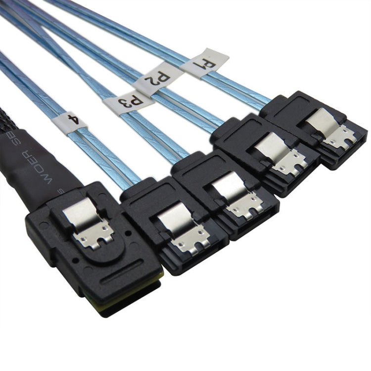 Mini SAS 36Pin SFF 8087 a 4 servidores SATA 7P, longitud del cable: 50 cm
