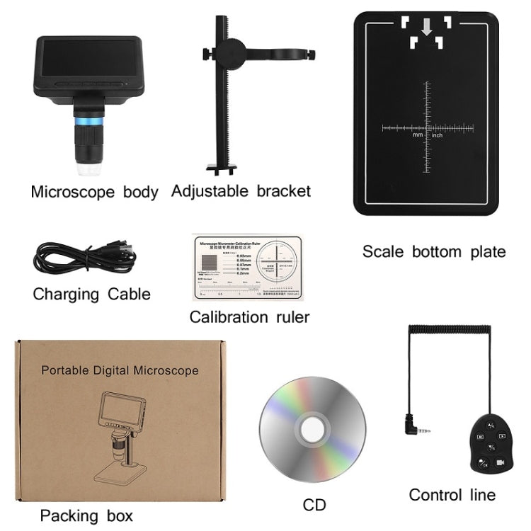 Microscopio electrónico de 5 pulgadas 1080P HD USB Reparación Inspección Lupa
