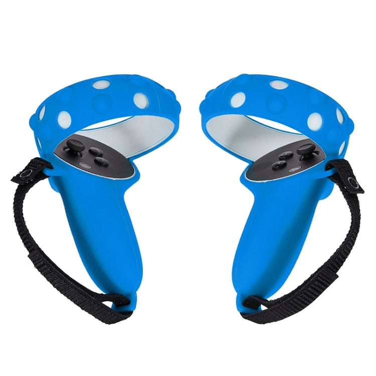 2 juegos GS092 controlador de mango cubierta protectora de silicona anticaída y antipérdida cubierta todo incluido para Oculus Quest 2, GS092 Blue, GS092 Black, GS092 Red, GS092 Gray