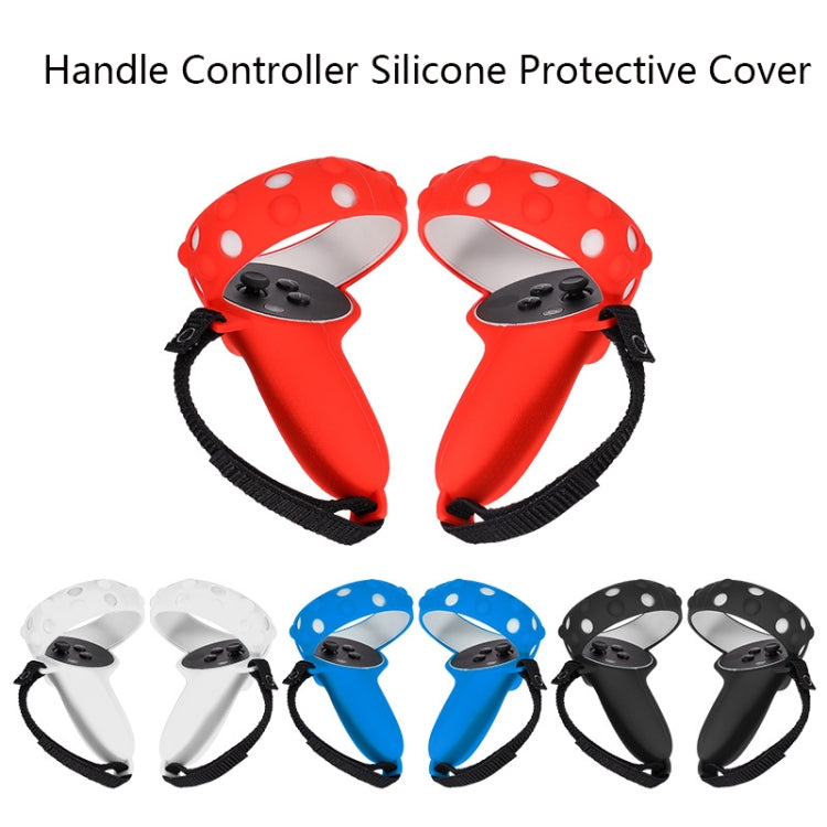 2 juegos GS092 controlador de mango cubierta protectora de silicona anticaída y antipérdida cubierta todo incluido para Oculus Quest 2, GS092 Blue, GS092 Black, GS092 Red, GS092 Gray