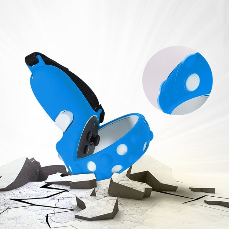 2 juegos GS092 controlador de mango cubierta protectora de silicona anticaída y antipérdida cubierta todo incluido para Oculus Quest 2, GS092 Blue, GS092 Black, GS092 Red, GS092 Gray