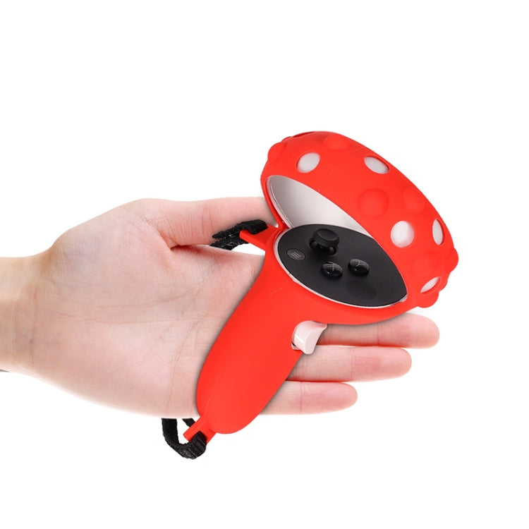 2 juegos GS092 controlador de mango cubierta protectora de silicona anticaída y antipérdida cubierta todo incluido para Oculus Quest 2, GS092 Blue, GS092 Black, GS092 Red, GS092 Gray