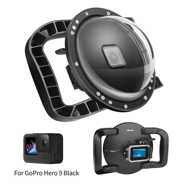 SHOOT XTGP559 Dome Port Submarino Lente de la cámara Cubierta transparente Carcasa para GoPro HERO9 Black, For GoPro HERO9 Black