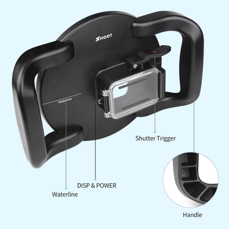 SHOOT XTGP559 Dome Port Submarino Lente de la cámara Cubierta transparente Carcasa para GoPro HERO9 Black, For GoPro HERO9 Black