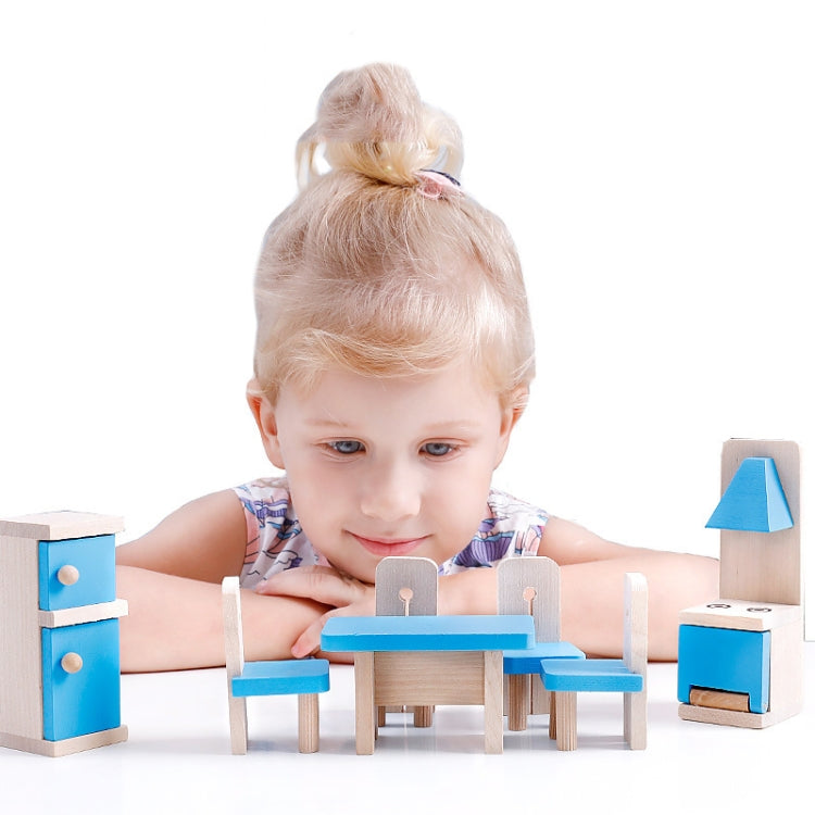 Onshine Pretend Play Scene DIY Role Playing Accesorios de muebles de madera, estilo:, Family Doll, Master Bedroom, Children Room, Bathroom, Kitchen, Living Room