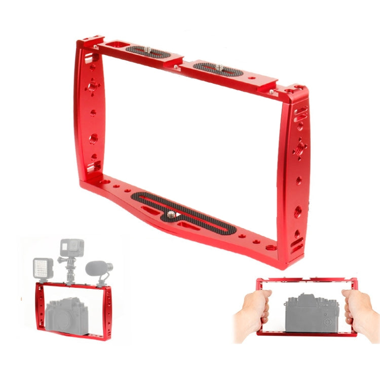 Buceo Dual Handheld Grip Bracket Estabilizador Extension Phone Clamp Camera Rig Cage Underwater Case para GoPro HERO9/8/7, Red, Black, Red Bracket + Shutter, Black Bracket + Shutter