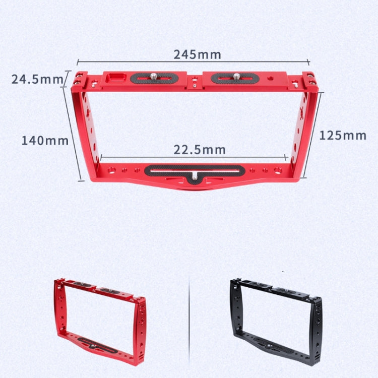 Buceo Dual Handheld Grip Bracket Estabilizador Extension Phone Clamp Camera Rig Cage Underwater Case para GoPro HERO9/8/7, Red, Black, Red Bracket + Shutter, Black Bracket + Shutter