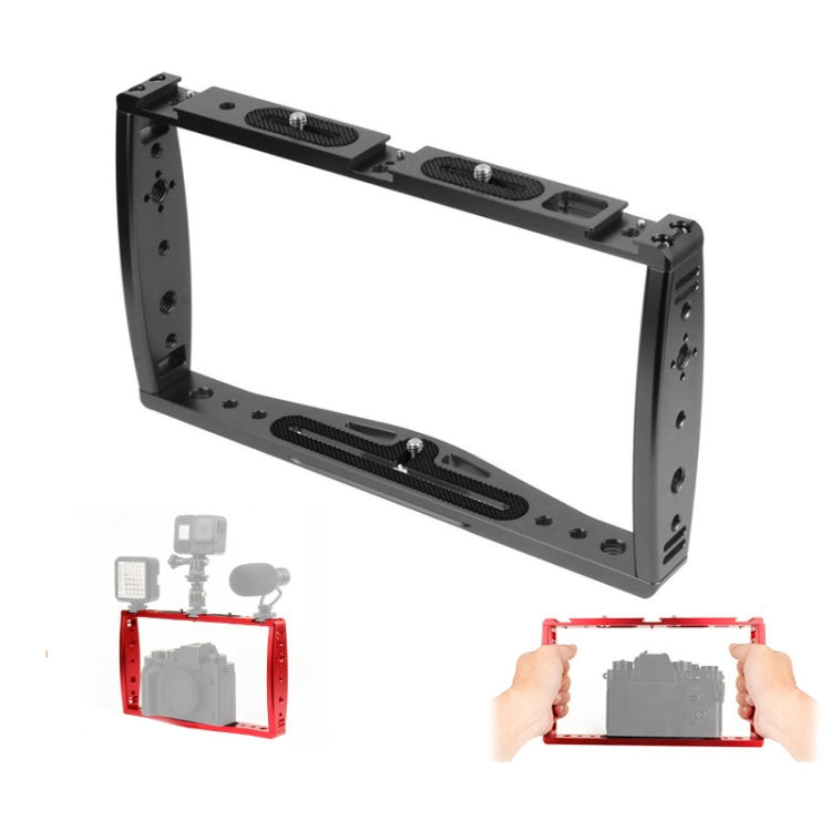 Buceo Dual Handheld Grip Bracket Estabilizador Extension Phone Clamp Camera Rig Cage Underwater Case para GoPro HERO9/8/7, Red, Black, Red Bracket + Shutter, Black Bracket + Shutter