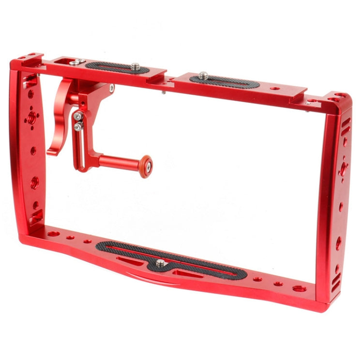 Buceo Dual Handheld Grip Bracket Estabilizador Extension Phone Clamp Camera Rig Cage Underwater Case para GoPro HERO9/8/7, Red, Black, Red Bracket + Shutter, Black Bracket + Shutter