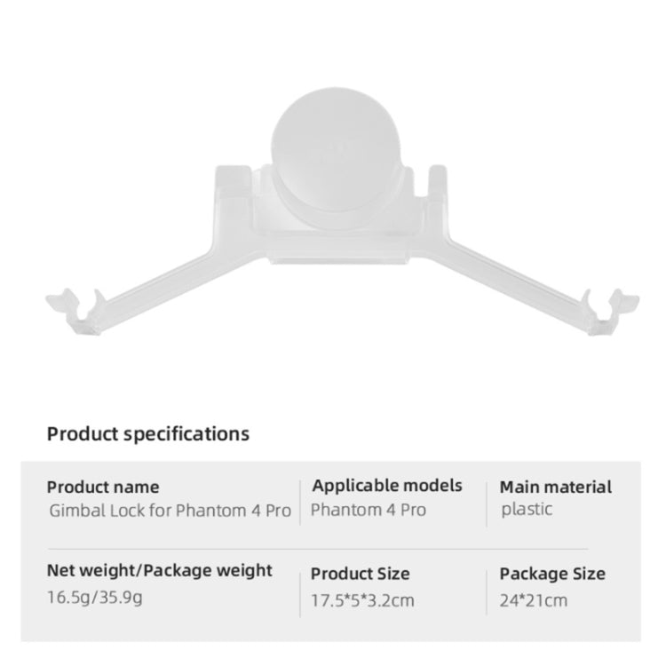 Cubierta de protección del soporte de bloqueo de hebilla de bloqueo de cardán de cámara para DJI Phantom 4 Pro