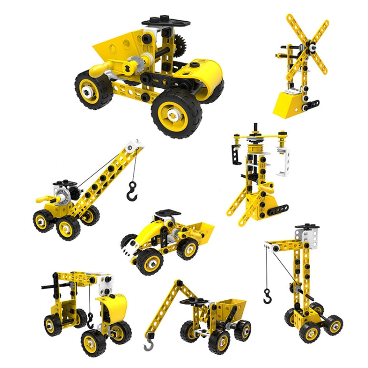 8 en 1, variedad de niños, bloques de construcción ensamblados suaves, 100 Uds., modelo de vehículo de ingeniería DIY, 8 in 1 Engineering Vehicle